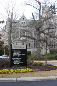 Oglethorpe directional signs in the front circle