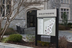 Campus map in front of Lupton