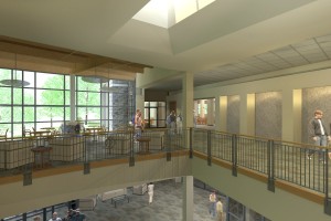 Inside the new campus center