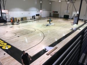 New gym floor in Schmidt Recreation Center